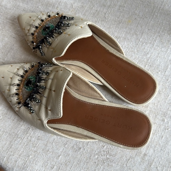 Kurt Geiger London Olive Eye leather flats, rhinestones ladies, US 6 1/2 euro 37 - Picture 9 of 9